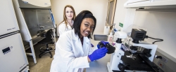 Aggie Williams (foreground) with Dr. Lindsay Calderon