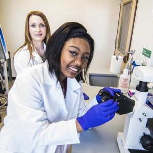 Aggie Williams (foreground) with Dr. Lindsay Calderon